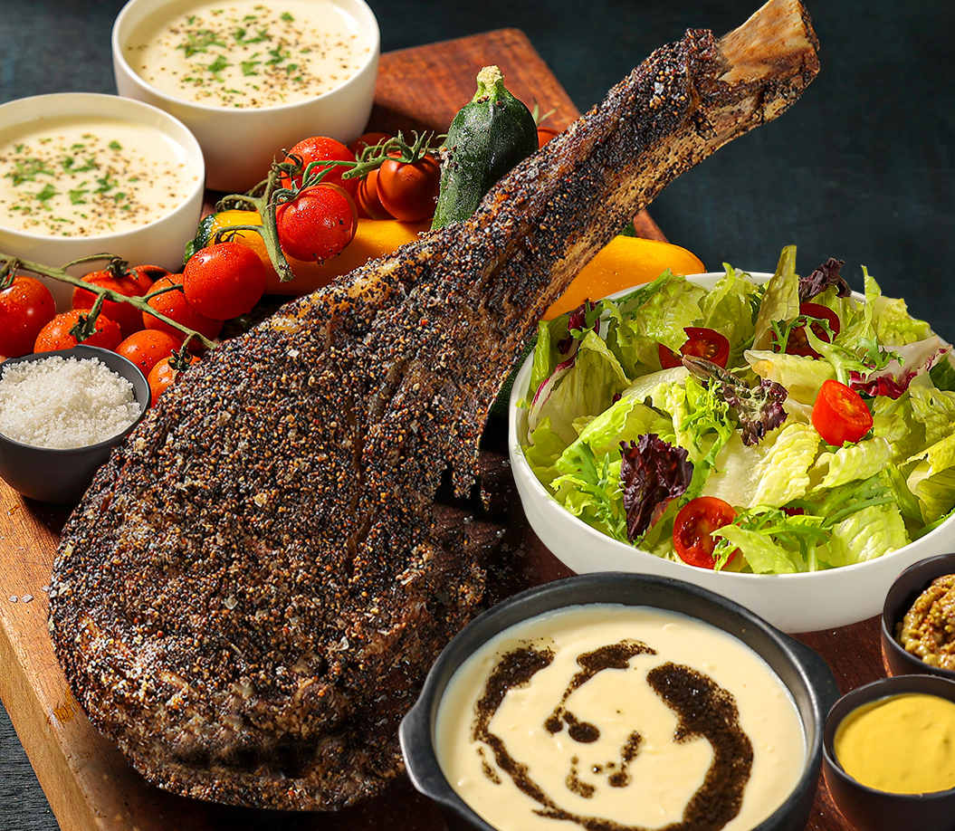 Gourmet Chartered Restaurant Bus Party Package with Tomahawk Set